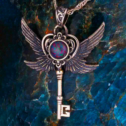 DOORWAY TO HEAVEN COLLECTION RAINBOW OPAL NECKLACE (3) DOORWAY TO HEAVEN COLLECTION RAINBOW OPAL NECKLACE (3)